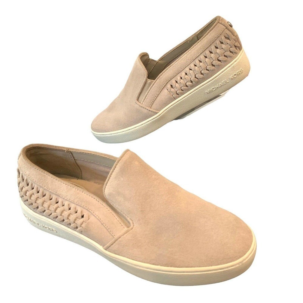 Michael Kors Gray Suede Slip On Shoes Casual Loafers Braided Womens Size 7M EUC